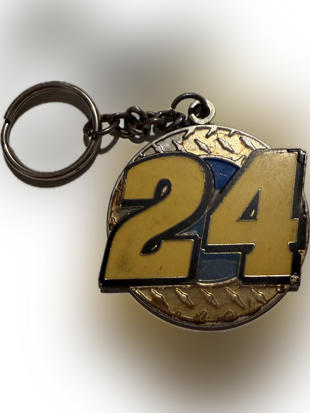 2008 Jeff Gordon Nascar Yellow and Blue '24' Metal Keychain